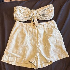 Stylish Mint Green Women's Shorts & Tube Top Set